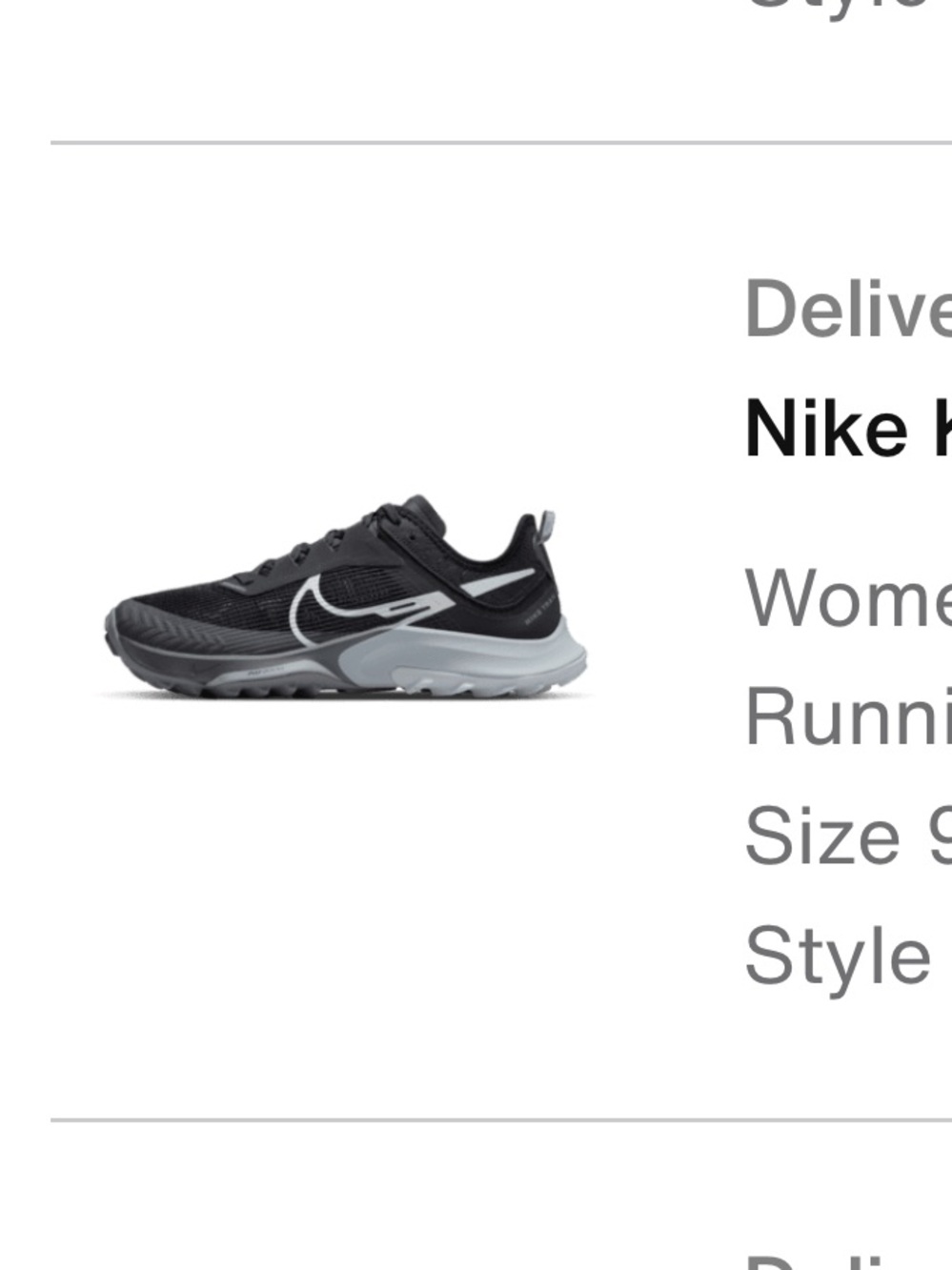 Nike Air Zoom Terra Kiger 8 in Black and Gray (New in box ) Size 9